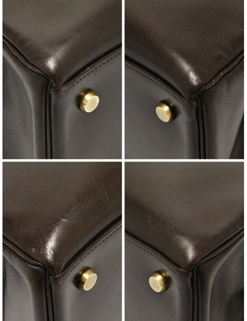 Kelly 28 Hermès cuir de veau box marron