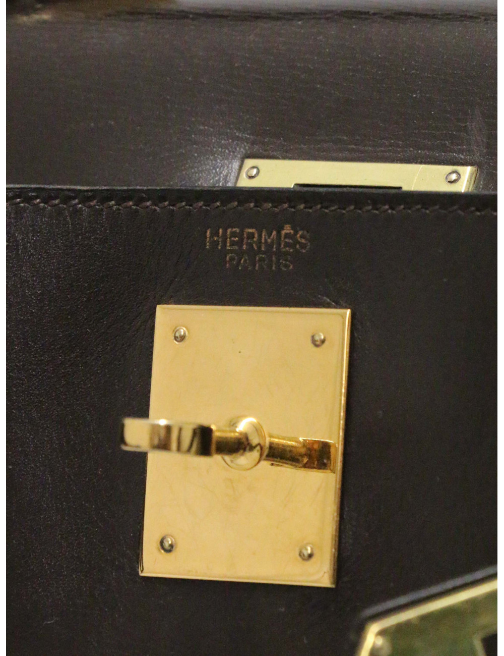 Kelly 28 Hermès cuir de veau box marron