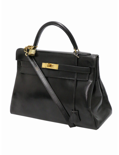 Hermès Kelly 32 box noir Vintage bandoulière