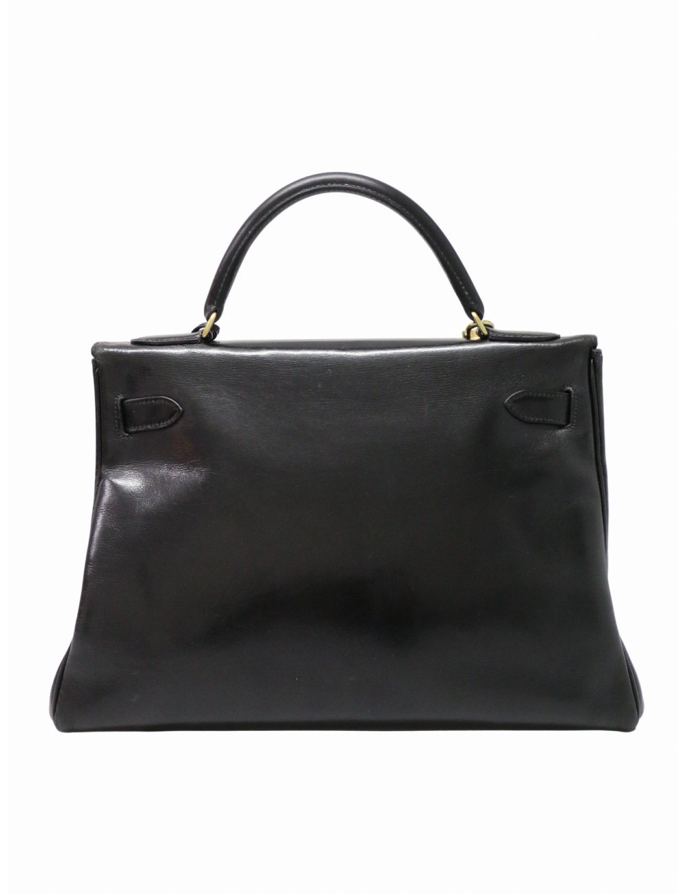Kelly 32 Hermès box noir Vintage bandoulière