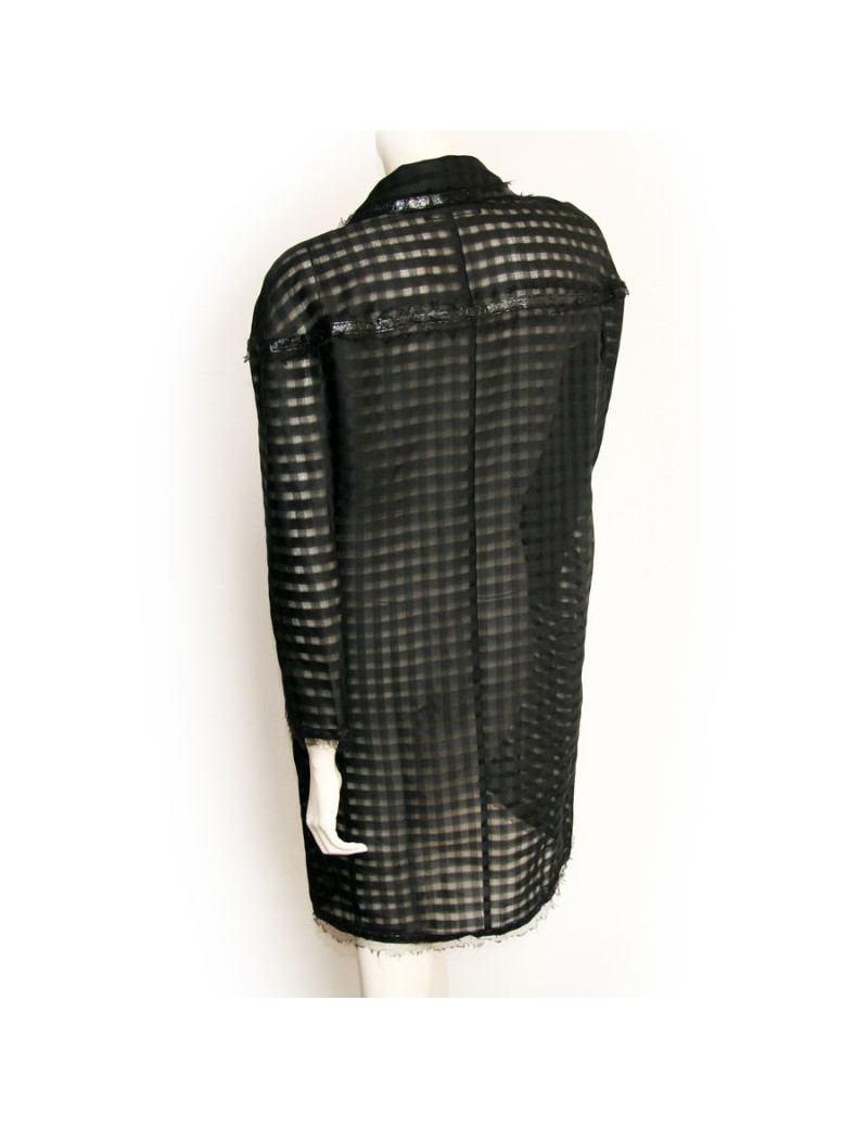 Veste longue CHANEL noire et transparente
