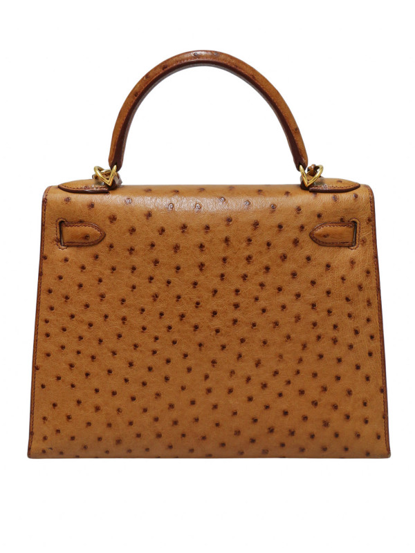 Kelly 28 sellier Hermès autruche gold
