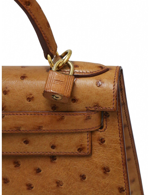 Kelly 28 sellier Hermès autruche gold