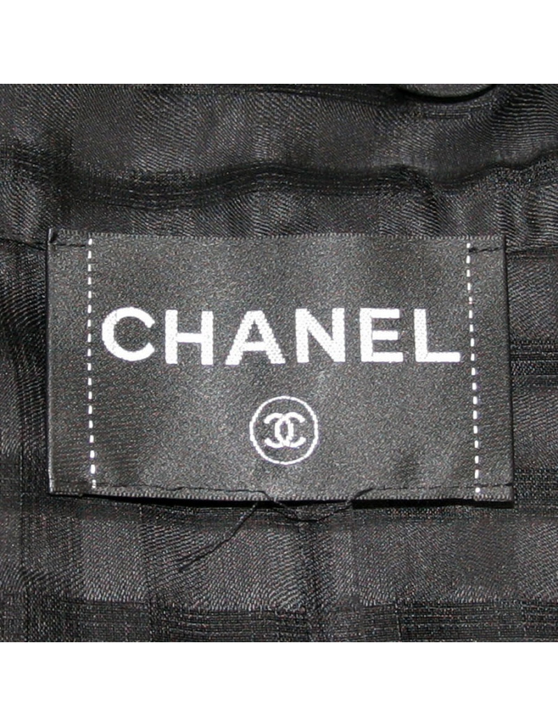 Veste longue CHANEL noire et transparente