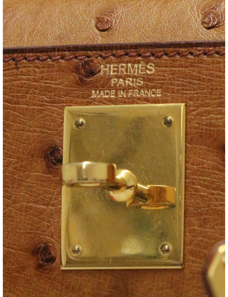 Kelly 28 sellier Hermès autruche gold
