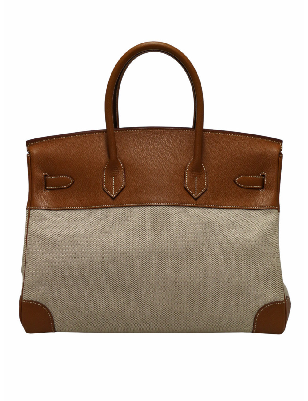 Birkin 35 Hermès toile et cuir gold