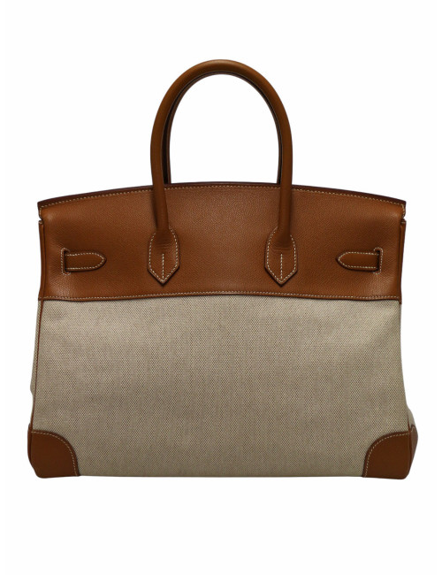 Birkin 35 Hermès toile et cuir gold