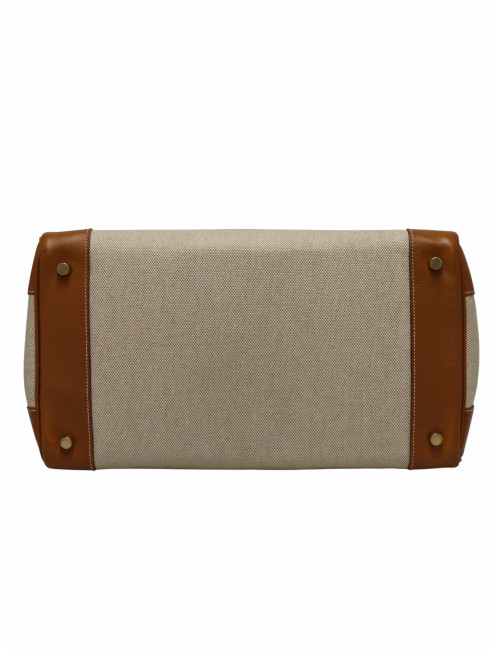 Birkin 35 Hermès toile et cuir gold