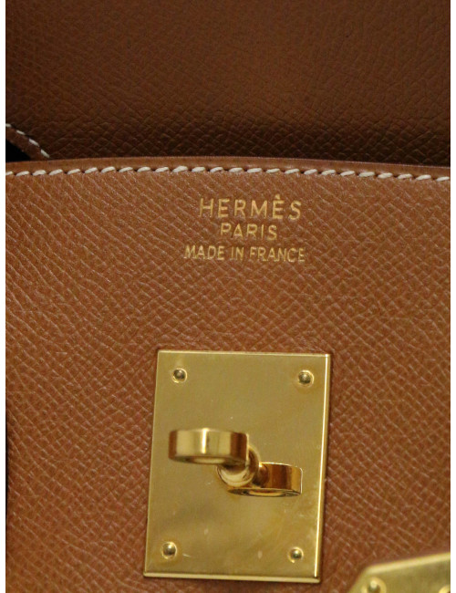 Birkin 35 Hermès toile et cuir gold