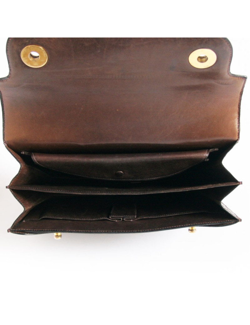 Sac piano HERMES en crocodile marron