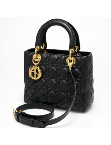 Sac Lady Dior noir Christian Dior bandoulière