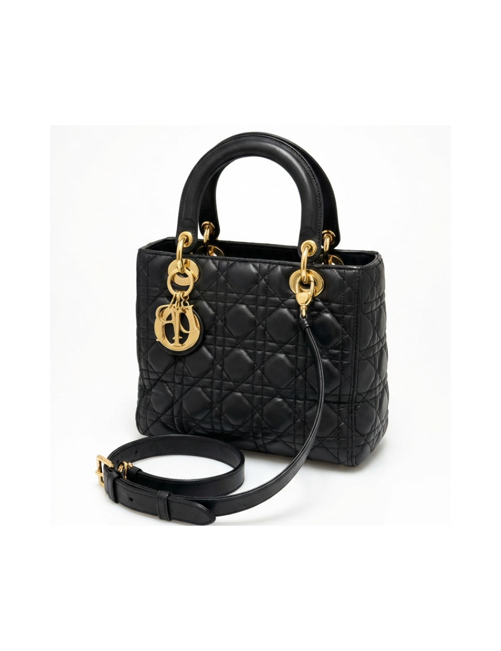 Sac Lady D CHRISTIAN DIOR noir bandoulière