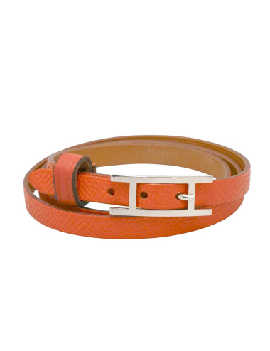 Bracelet Hermès Behapi triple rangs orange H