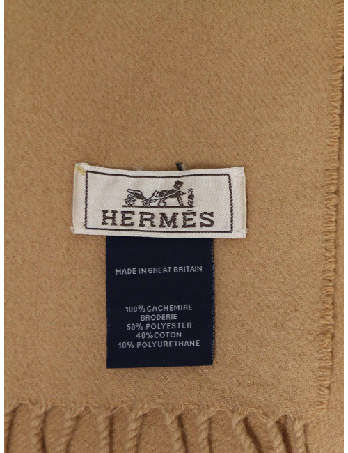 Echarpe HERMES brodé camel