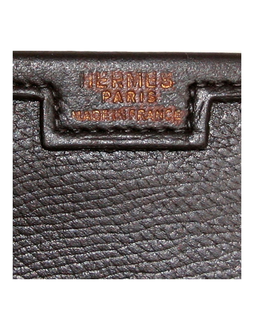 Pochette Jige HERMES en cuir marron chocolat