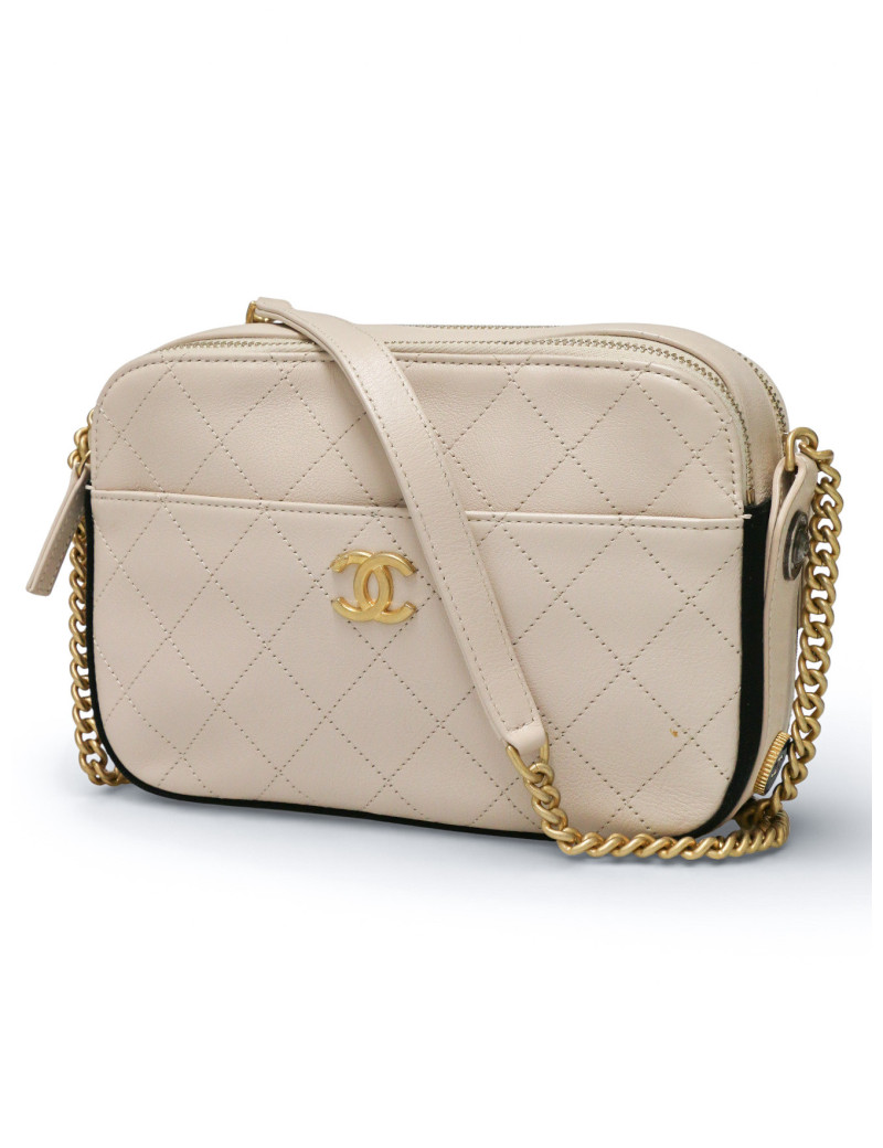 Caméra Chanel cuir d'agneau bicolore