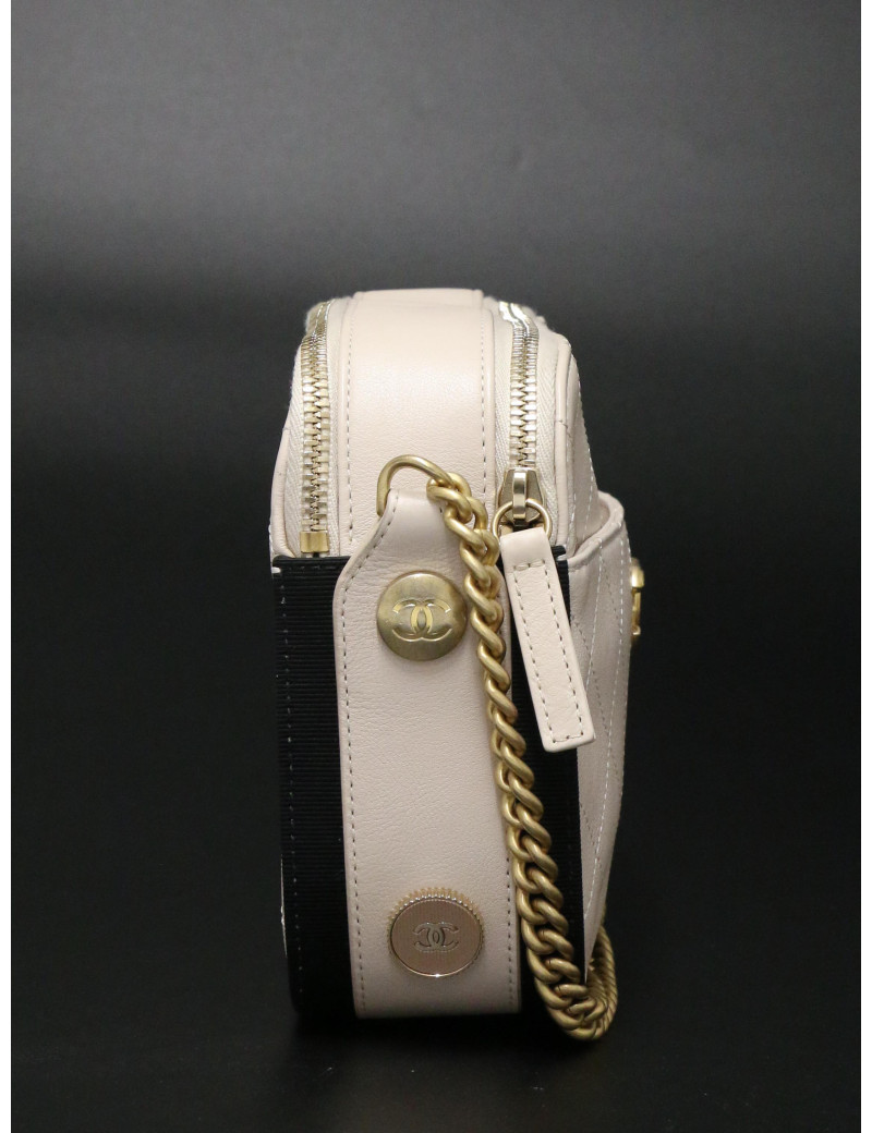 Caméra Chanel cuir d'agneau bicolore