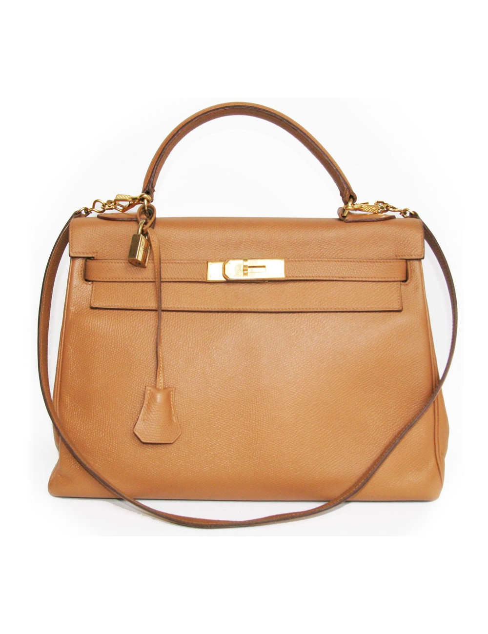 Kelly 32 HERMES en cuir togo marron