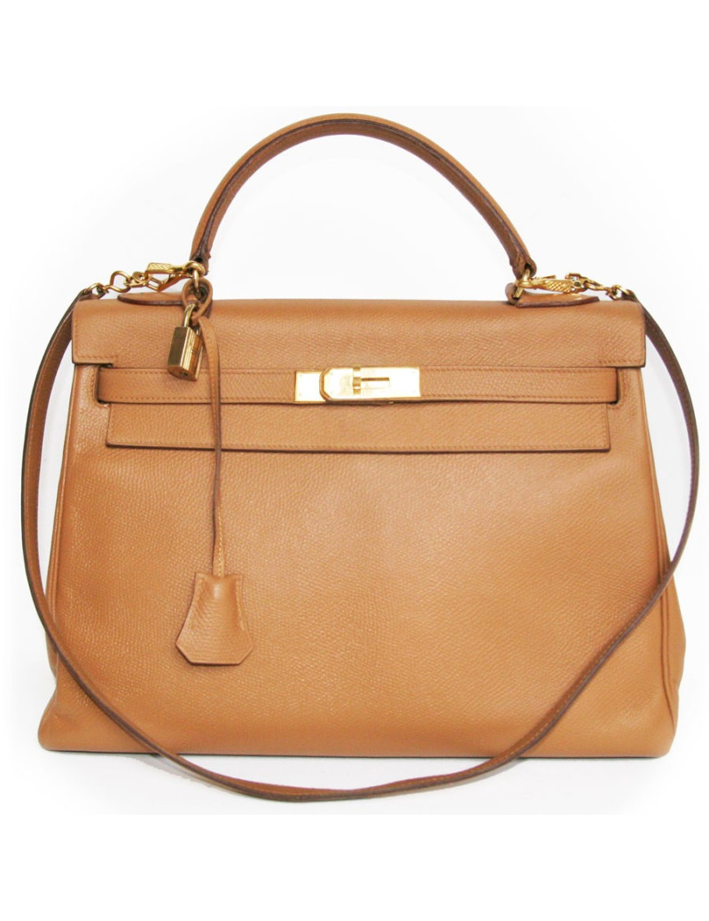 Kelly 32 HERMES en cuir togo marron