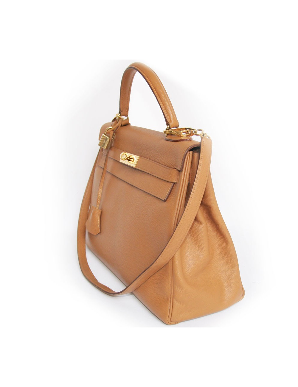 Kelly 32 HERMES en cuir togo marron