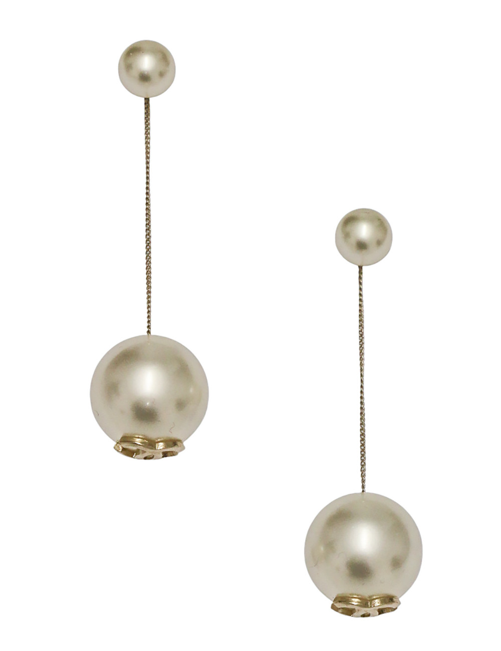 Boucles d'oreille pendantes Chanel perles nacrées