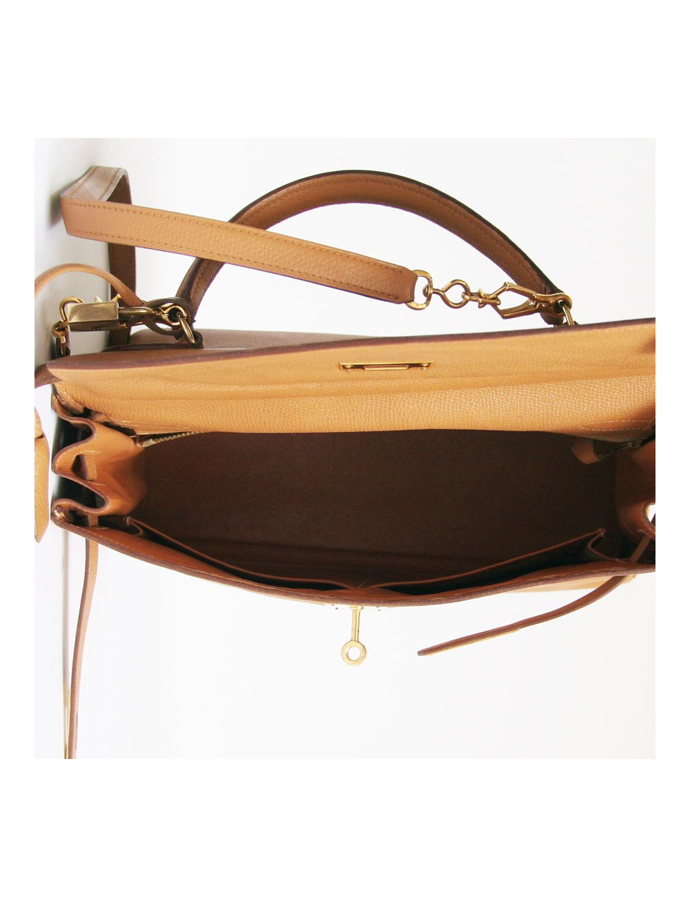 Kelly 32 HERMES en cuir togo marron