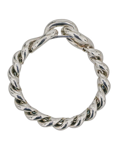 Bracelet torsade Hermès argent massif