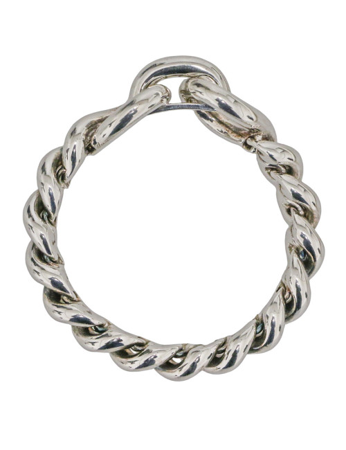 Bracelet torsade Hermès argent massif