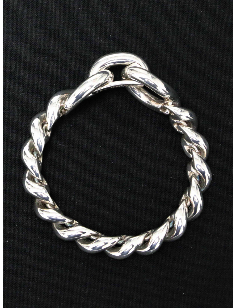 Bracelet torsade Hermès argent massif