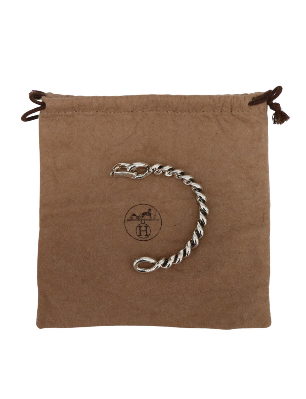 Bracelet torsade Hermès argent massif