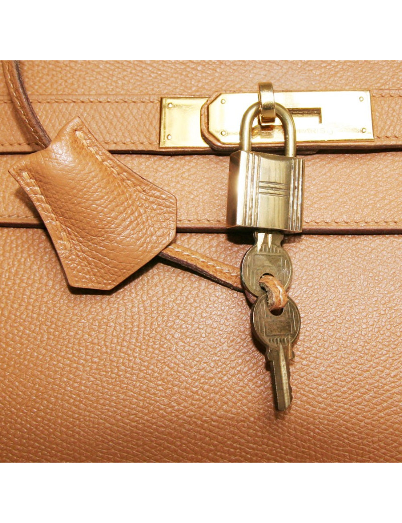 Kelly 32 HERMES en cuir togo marron