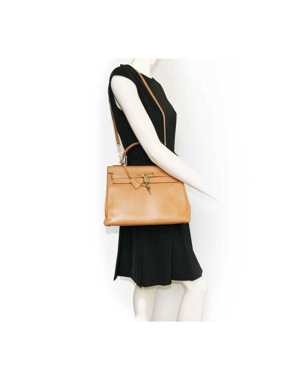 Kelly 32 HERMES en cuir togo marron