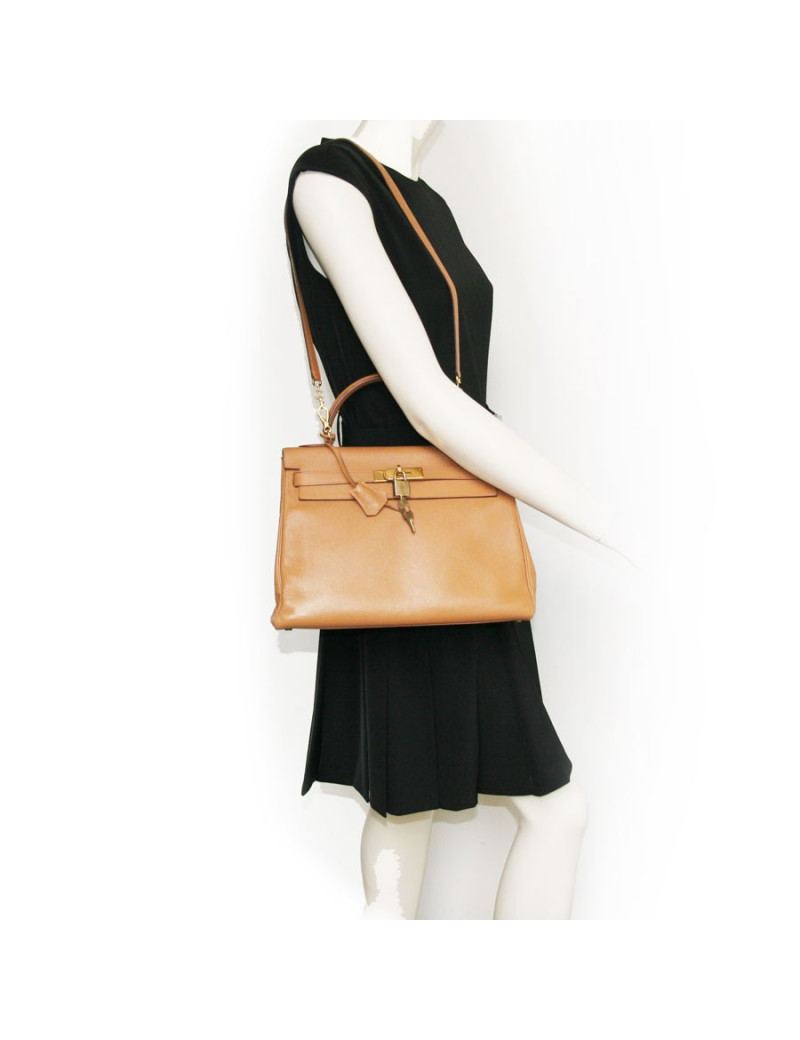 Kelly 32 HERMES en cuir togo marron