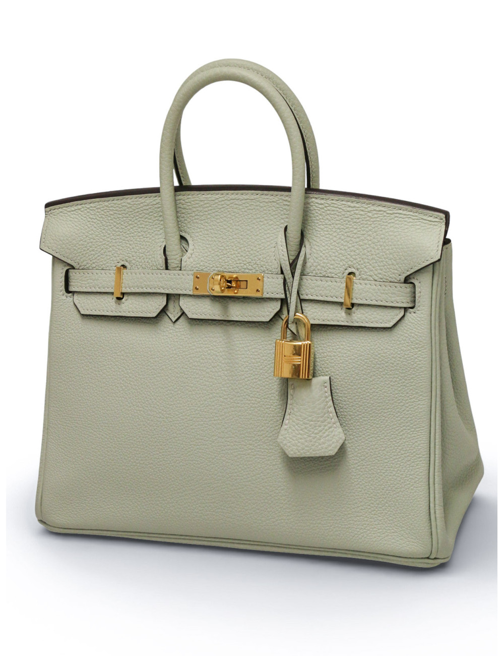 Hermès Birkin 25 togo gris névé bijouterie dorée