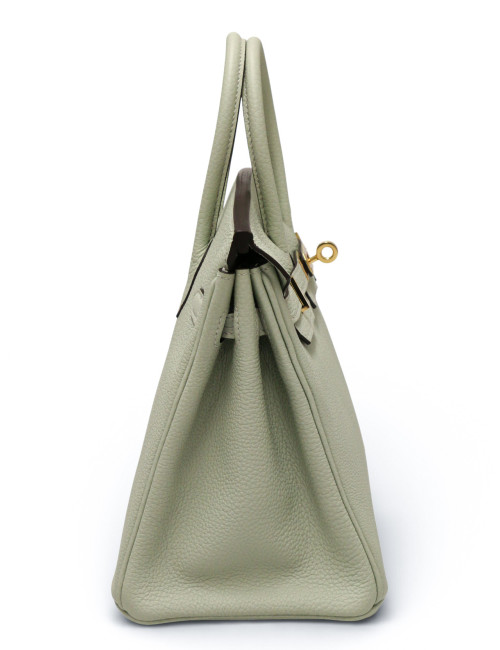 Hermès Birkin 25 togo gris névé bijouterie dorée