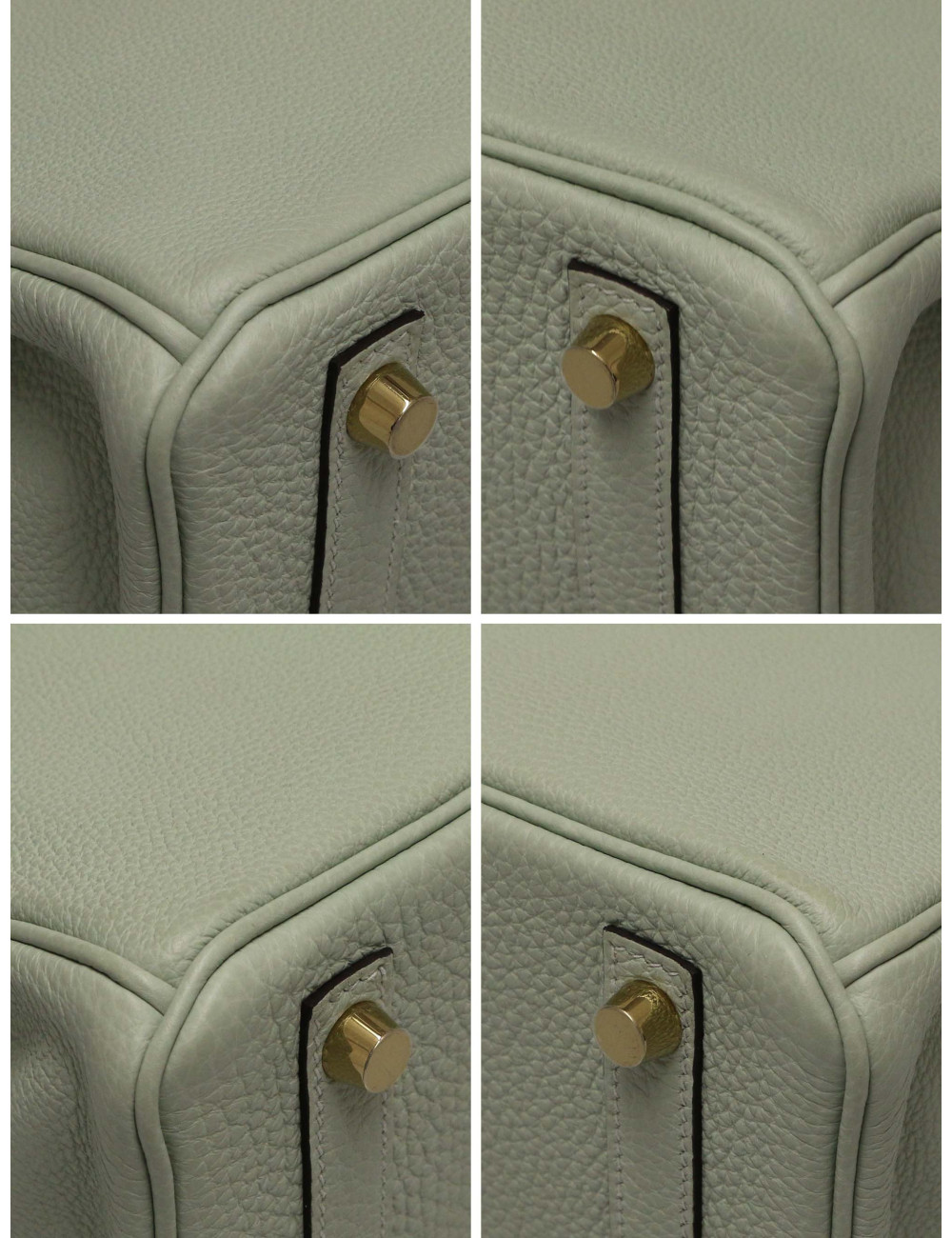 Hermès Birkin 25 togo gris névé bijouterie dorée