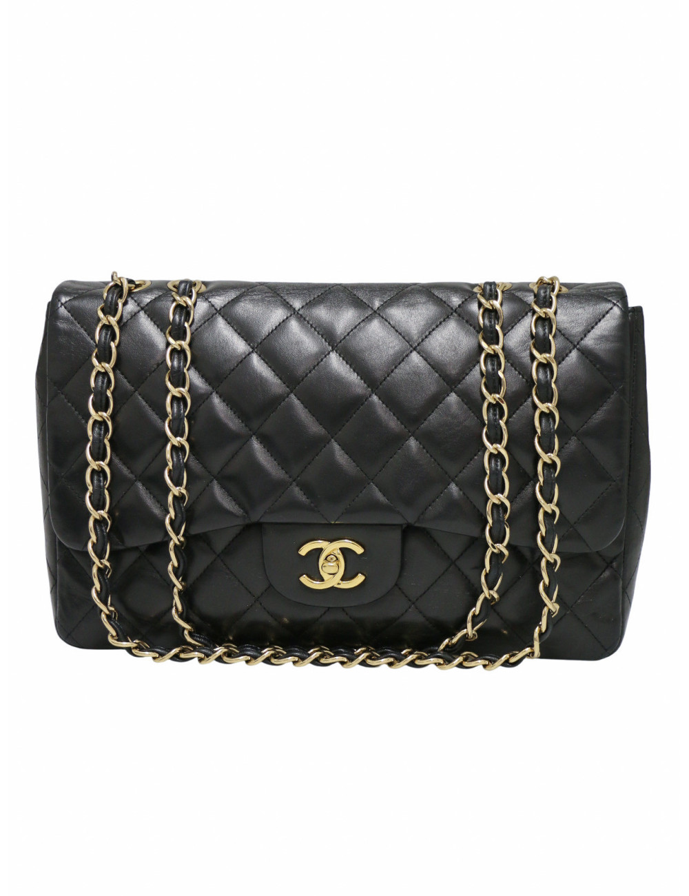 Sac chanel jumbo un rabat matelassé noir