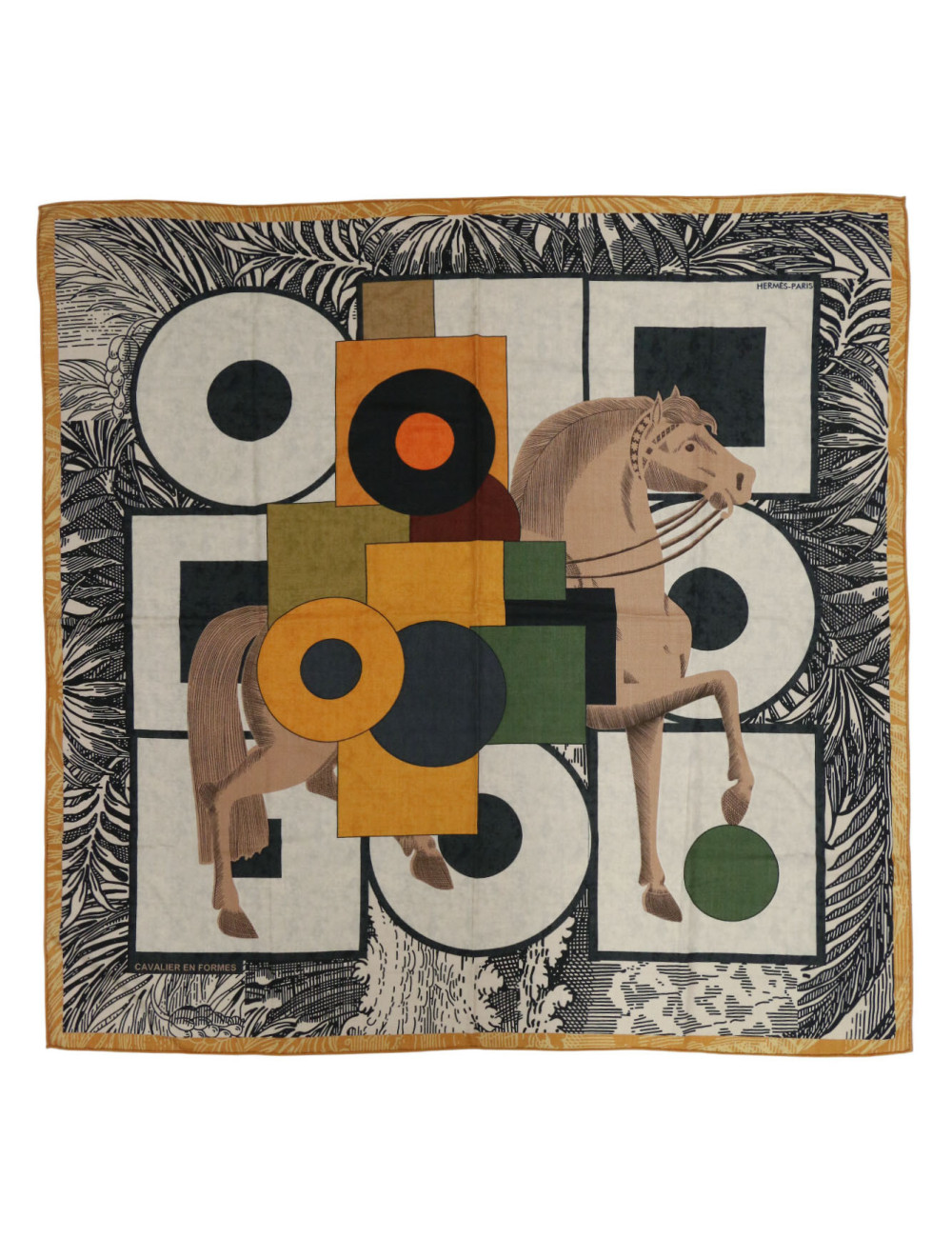 Châle 140 Hermès Cavalier en Formes