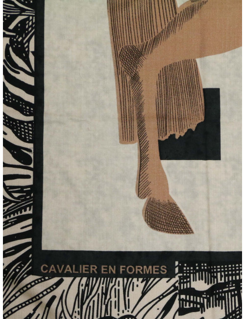 Châle 140 Hermès Cavalier en Formes