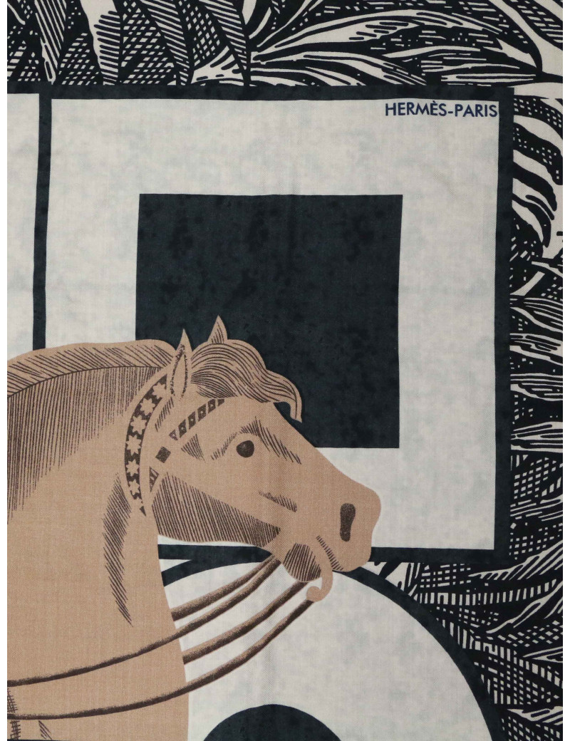 Châle 140 Hermès Cavalier en Formes
