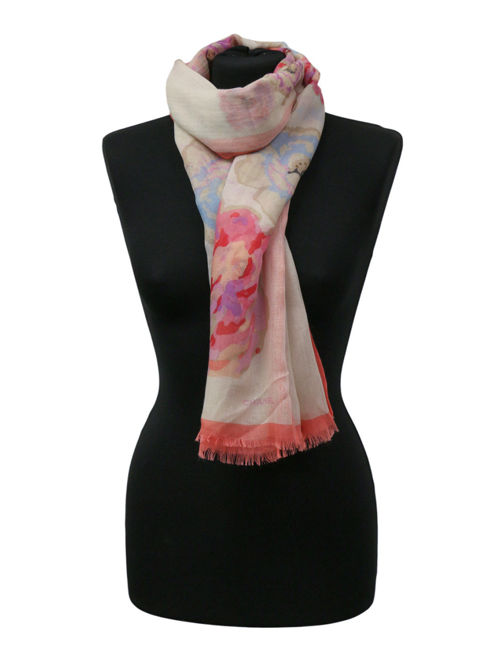 Foulard Chanel camélias rose