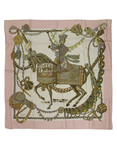 Carré HERMES bord rose