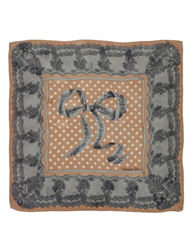 Carré DIOR voile de soie vieux rose