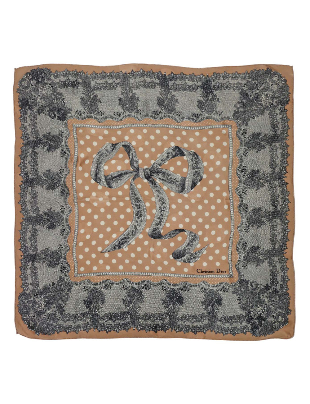 Carré DIOR voile de soie vieux rose