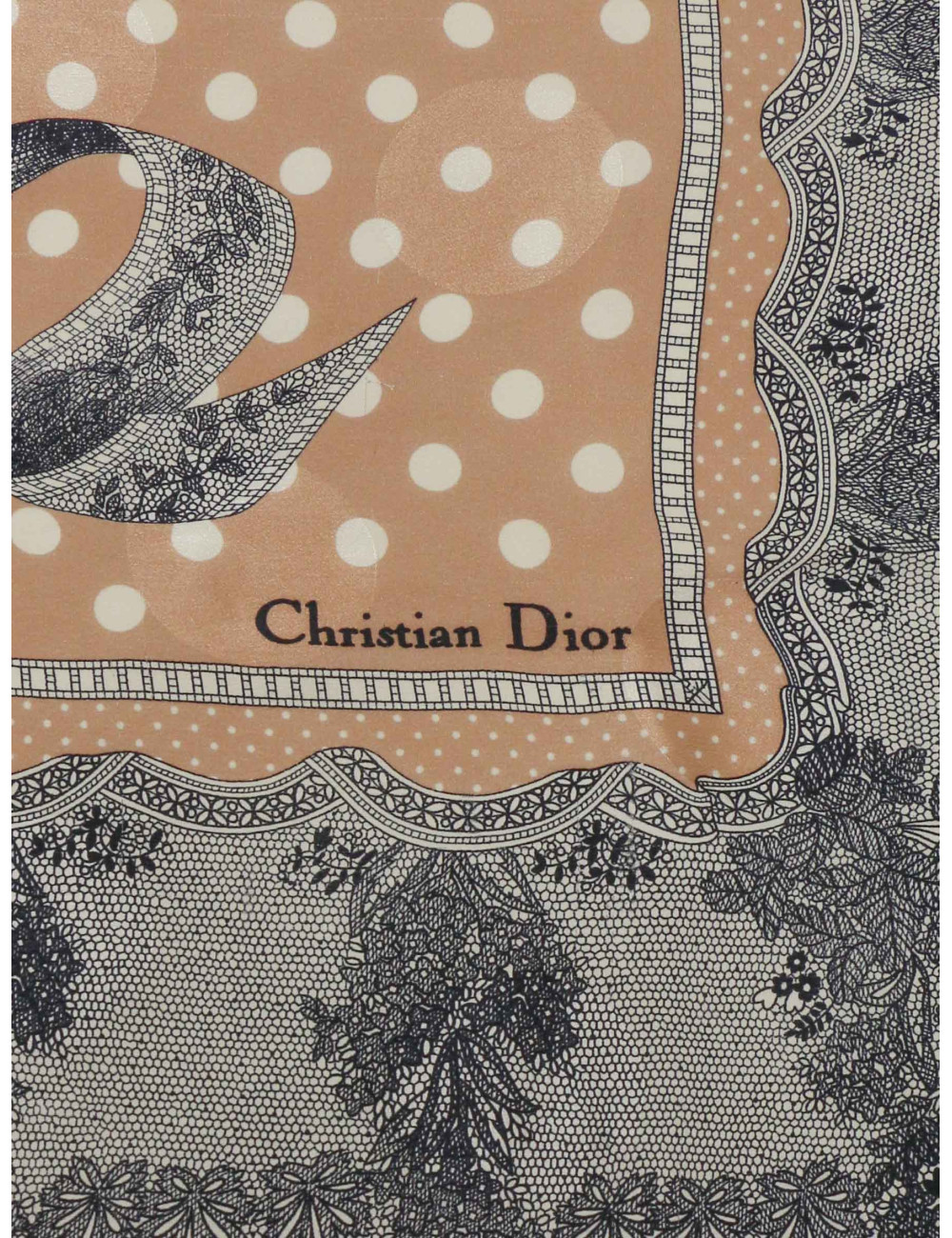 Carré DIOR voile de soie vieux rose