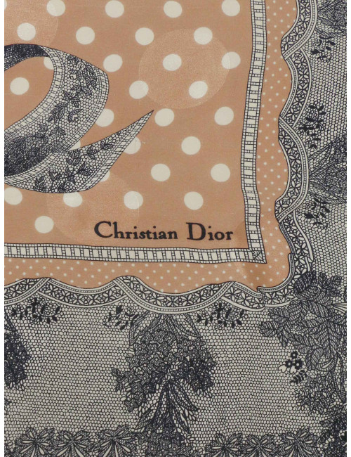 Carré DIOR voile de soie vieux rose
