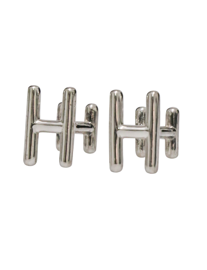 Boutons de manchette H HERMES argent 925