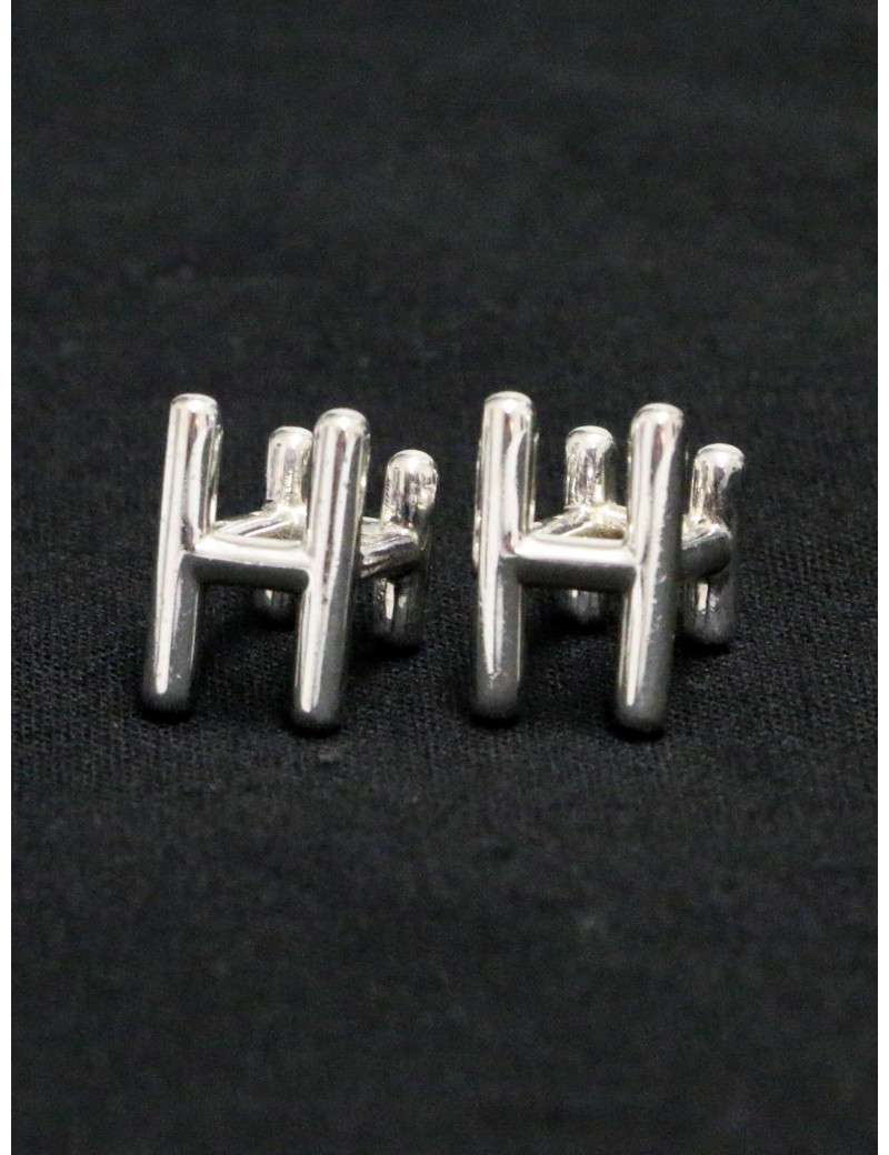Boutons de manchette H HERMES argent 925