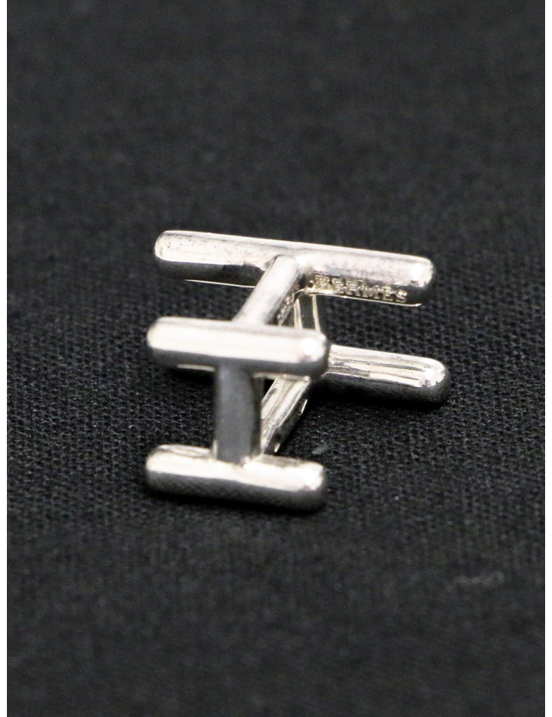 Boutons de manchette H HERMES argent 925