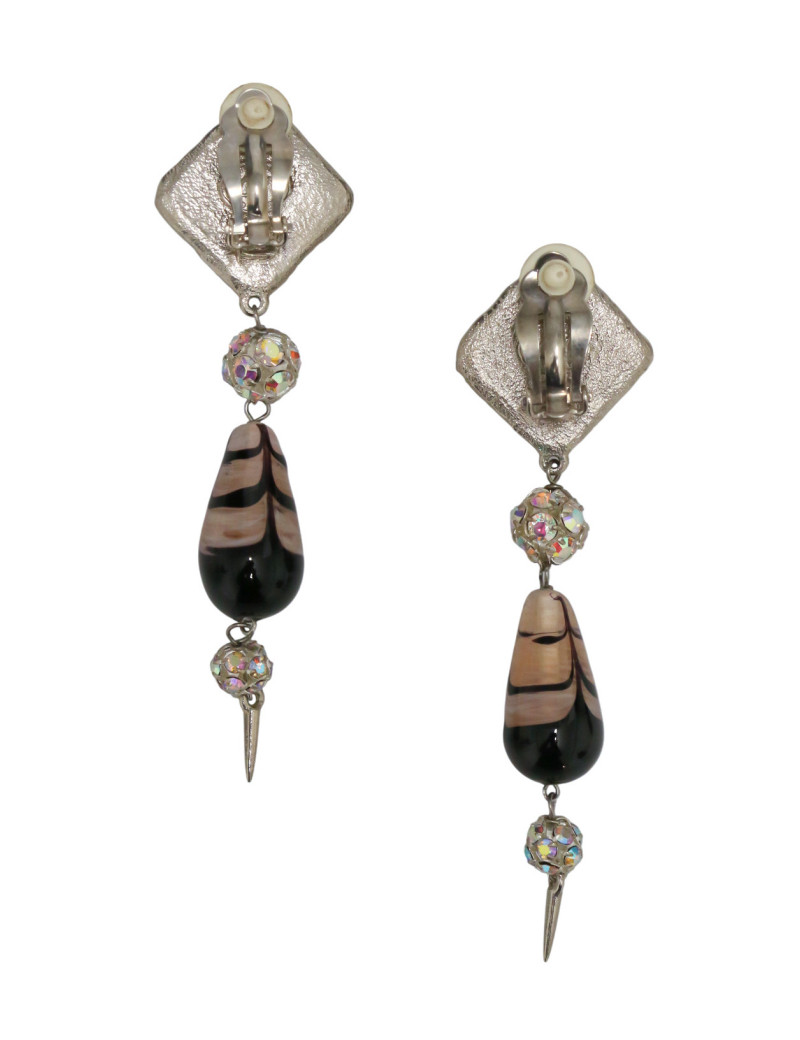 Clips CHRISTIAN LACROIX pendants émaillés